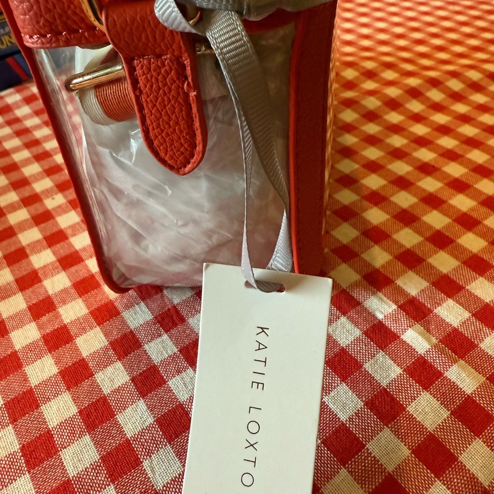 Katie Loxton Deep Orange Transparent Stadium Bag - Picture 5 of 7